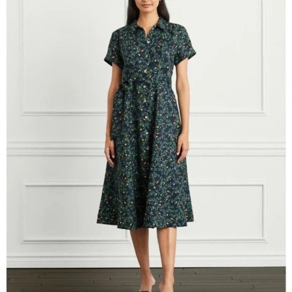 Hill House Home the Lily Shirt Dress in Midnight Garden size S - worn once